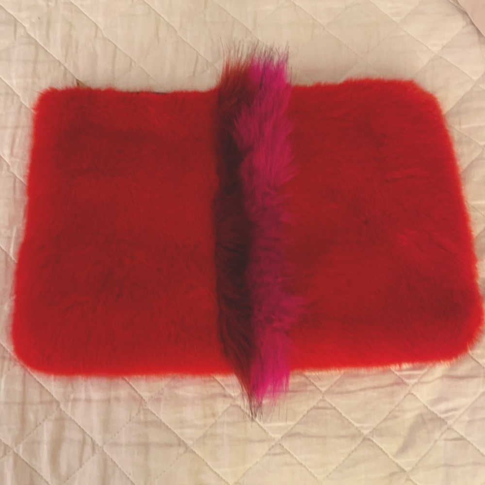 Anthropologie faux fur clutch